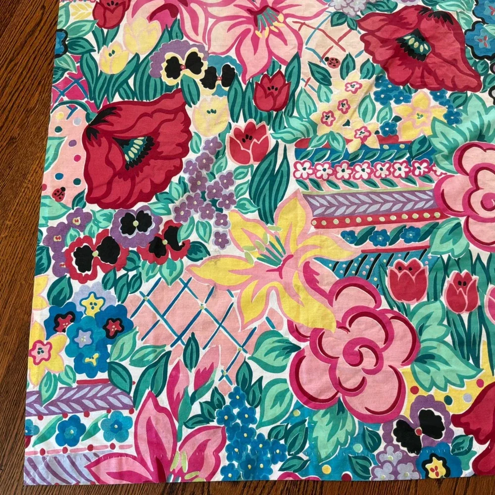 VTG Martex Floral Shower Curtain Colorful 71 x 68 Made USA Statement 80s 90s